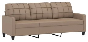 359126 vidaXL 3-местен диван, капучино, 180 см, изкуствена кожа