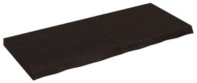 3156437 vidaXL Плот за маса тъмнокафяв 120x50x(2-6) см обработен масивен дъб