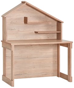 Детско бюро Carmen MY HOUSE, 120х149х60 см, 2 рафта, USB + Type C, Кафяв/натурален