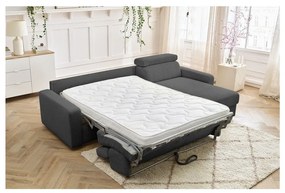 Тъмносив разтегателен ъглов диван от рипсено кадифе (променлив) Monaco – Bobochic Paris