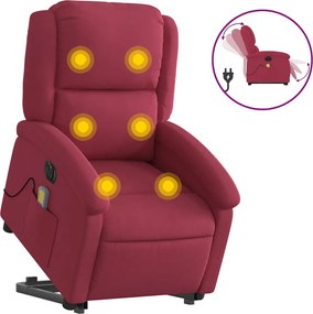 3204338 vidaXL Електрически изправящ масажен реклайнер виненочервен кадифе