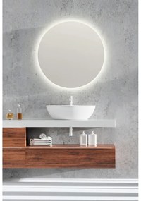 Стенно огледало със светлина ø 60 cm Luna – Mirrors and More