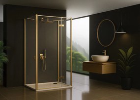 Душ кабина Rea Atlas 120x90 Brush Gold