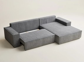 Сив шенилов сгъваем/с място за съхранение ъглов диван (десен ъгъл) Maze – Maison de Rêve