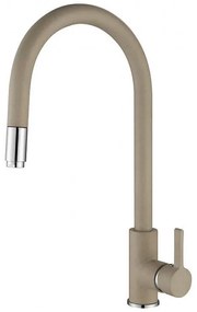 Смесител за кухня ICF 263006 SAND, Inter Ceramic, неръждаема стомана, пясъчен, с изтеглящ се душ