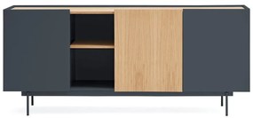 Нисък скрин в антрацит и естествен дъб 180x78 cm Otto - Teulat