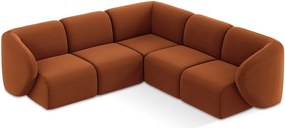 Теракотен кадифен ъглов диван Lani – Makamii