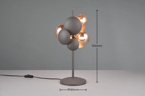 Настолна лампа със стъклен абажур в сиво-златисто (височина 50 cm) Bubble - Trio Select
