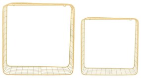Светложълти стоманени стенни рафтове в комплект от 2 бр. 35 cm Reja – PT LIVING