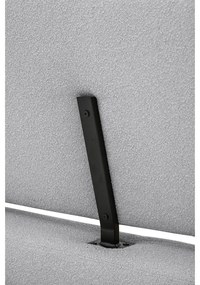 Сиво тапицирано двойно легло с включена подматрачна рамка 180x200 cm Odette – Scandic