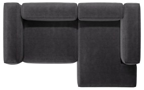 Тъмносив ъглов диван от рипсено кадифе (десен ъгъл) Bergano – Cosmopolitan Design