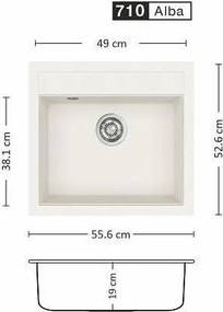 Eurolux IMPULSE 556 SI Композитна мивка за вграждане