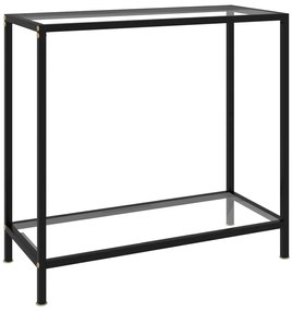 322831 vidaXL Конзолна маса, прозрачна, 80x35x75 cм, закалено стъкло