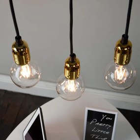 Черна висяща лампа с три рамена и златни детайли Uno - Sotto Luce