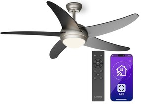 Klarstein Bolero 2 в 1 Smart, вентилатор за таван, Ø 132 cm, светлина 55 W, дистанционно управление, управление чрез приложение, двупосочно управление
