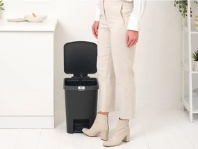 Кош за боклук с педал Brabantia StepUp 1008482, 25 л, Екологични материали, Голям отвор, Тъмносив