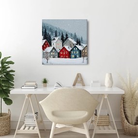 Картина на платно Коледна – Зимна приказка в планината