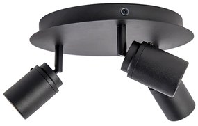 Модерен прожектор за баня черен 3-светлина IP44 - Ducha