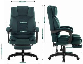 Ергономичен офис стол HC-1031 с поставка за крака - зелен