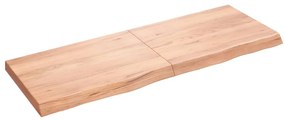 3156380 vidaXL Плот за маса светлокафяв 140x50x(2-6) см обработен масивен дъб