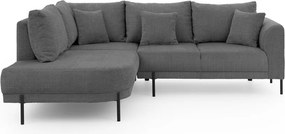 Тъмносив шенилов ъглов диван (ляв ъгъл/L форма) Mauris – Ropez