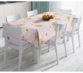 Коледна покривка за маса със смес от памук Golden , 140 x 180 cm Snowflakes - Minimalist Cushion Covers