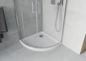 Mexen Rio полукръгла душ кабина 80 x 80 см, прозрачна, хромирана + плосък