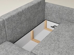 Сив шенилов сгъваем/с място за съхранение ъглов диван (ляв ъгъл) Leon – Maison de Rêve