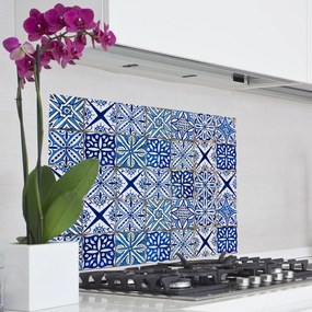 Kitchen stove wall protection Blue Azulejos L