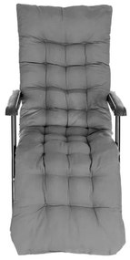 Сива възглавница за градински шезлонг 160 cm