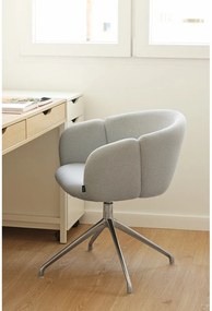 Светлосив тапициран трапезен стол с подлакътници Add – Teulat