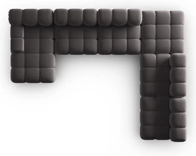 Тъмносив кадифен диван 379 cm Bellis - Micadoni Home