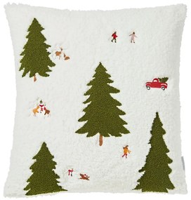 Декоративна възглавница с коледен мотив от букле 45x45 cm Christmas Tree – Catherine Lansfield