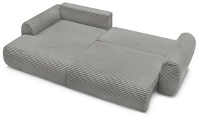 Тъмносив разтегателен ъглов диван от рипсено кадифе (ляв ъгъл) Lucien – Bobochic Paris