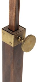 Индустриална подова лампа бронз с дърво регулируема - Haicha
