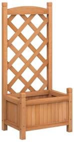 365482 vidaXL Кашпа с пергола, кафяво, масивна ела