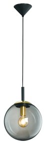 Черно висящо осветително тял със стъклен абажур Dini – Fischer &amp; Honsel