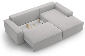 Светлосив разтегателен ъглов диван (десен ъгъл) Jodie – Micadoni Home