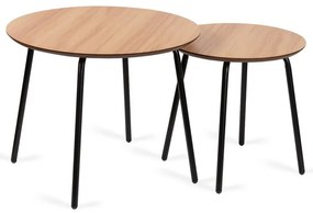 Кръгли масички за кафе в комплект от 2 бр. в естествен цвят ø 55 cm Luke – Bonami Essentials