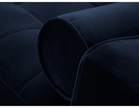 Ъглов разтегателен диван от синьо кадифе , десен ъгъл Santo - Milo Casa