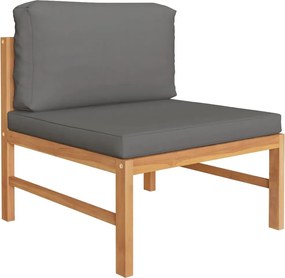 316117 vidaXL Градински комплект с тъмносиви възглавници, 2 части, тик