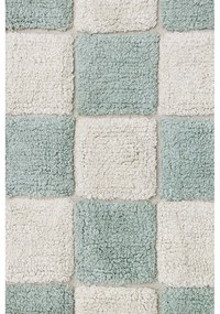 Светлосин и кремав ръчно изработен памучен килим подходящ за пране 120x160 cm Kitchen Tiles Blue Sage – Lorena Canals
