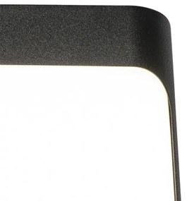 Стенна лампа черна с LED IP44 с датчик за движение - Khuvan