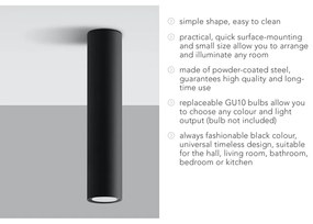 Черно таванно осветително тяло Castro - Sollux