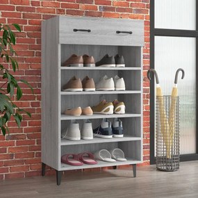 817559 vidaXL Шкаф за обувки, сив сонома, 60x35x105 см, инженерно дърво