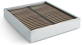 Светлосиво двойно легло 180x200 cm тапицирано с място за съхранение/без табла с включена подматрачна рамка Susan – Micadoni