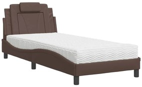 3208756 vidaXL Легло с матрак, кафяво, 80x200 см, изкуствена кожа