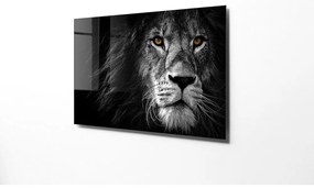 Картина върху стъкло 70x50 cm Lion - Wallity
