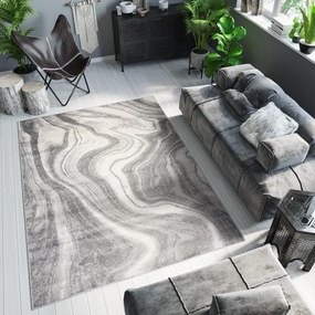Светлосив килим с абстрактен дизайн Ширина: 120 см | Дължина: 170 см