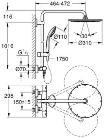 Душколона GroheEuphoriaX XL310-Антрацитгланц